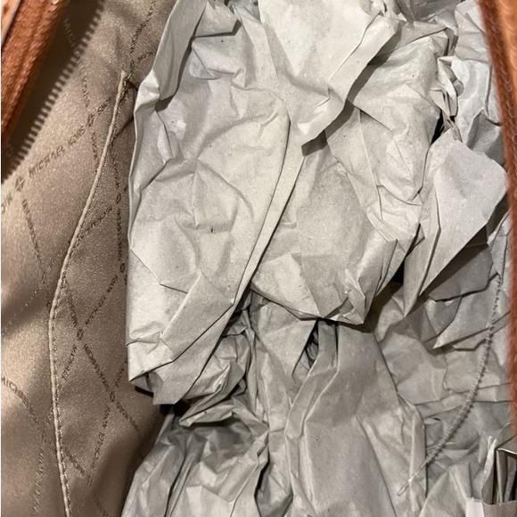 Michael Kors Carmen Vanilla Large Top Zip Tote Shoulder Bag MK Signature - Picture 7 of 8